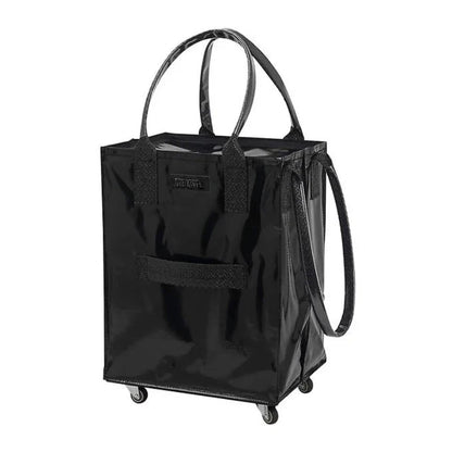 HK Rolling Tote Bag with Zip Top & Button Closure